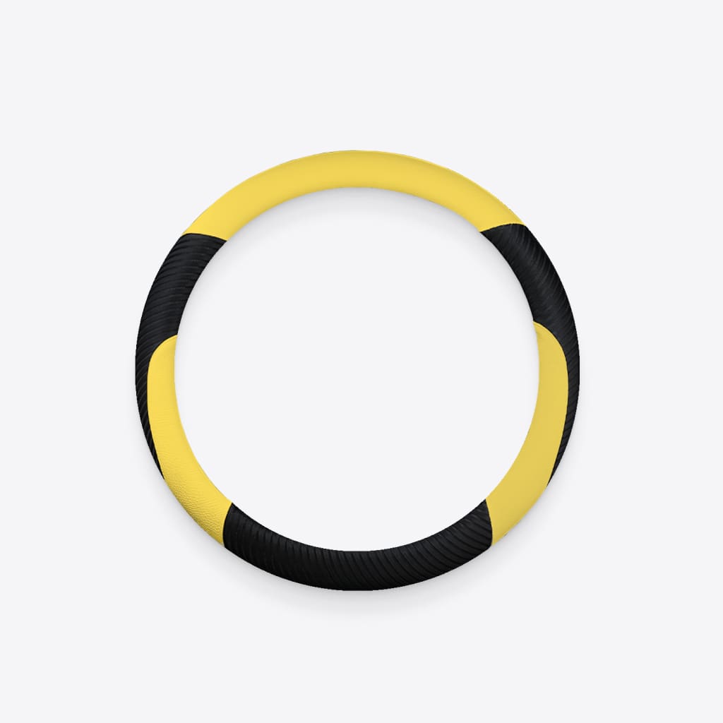 Lisslune | Yellow & Black Soft Steering Wheel Cover
