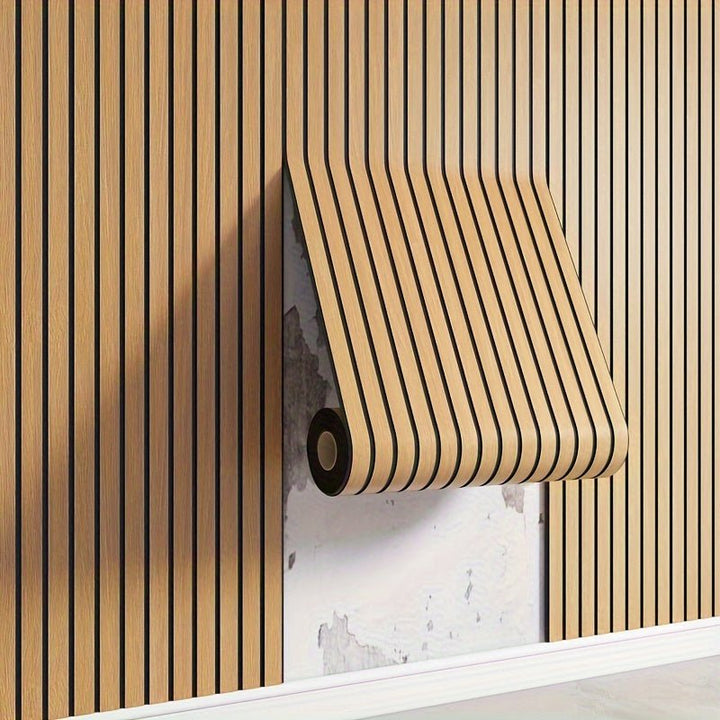 Lisslune | WoodLook Wall Panels – Self-Adhesive 3D PVC Wall Covering for Quick Living Effect