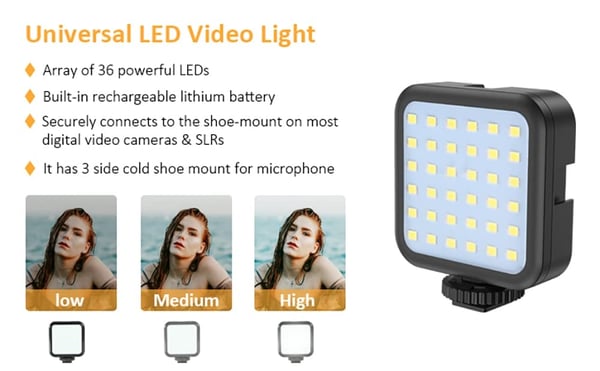 Lisslune | Professional Video Microphone Set with Tripod and LED Video Light