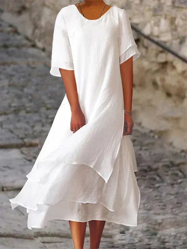 Lisslune | Chic Elegance Block Slit Dress