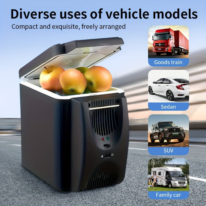 Lisslune | Compact 6L Portable Mini Fridge for Cars – DC 12V Electric Cooler for Drinks, Seafood and Fruits, Ideal for Travel and Outdoor Adventures