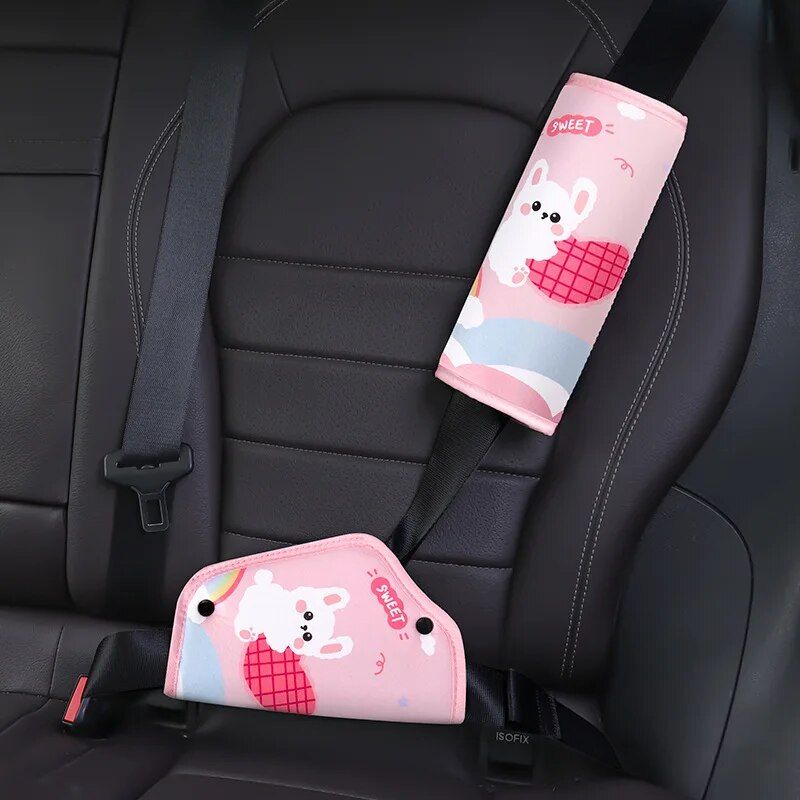 Lisslune | Kids comfort car seat belt support with cartoon design