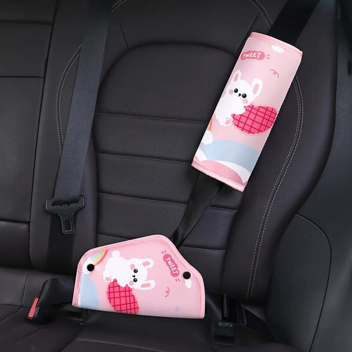 Lisslune | Kids comfort car seat belt support with cartoon design
