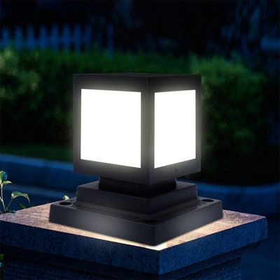 Lisslune | Solar LED garden lantern in square design – decorative outdoor lighting for paths and terrace
