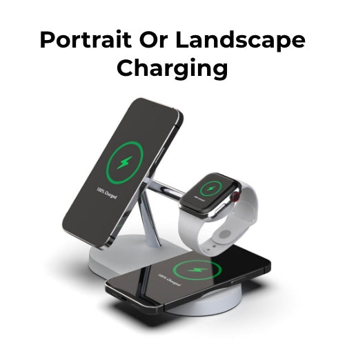 Lisslune | 4-in-1 Wireless Charging Station - Magnetic Qi Charger for Phone, Watch & Earbuds