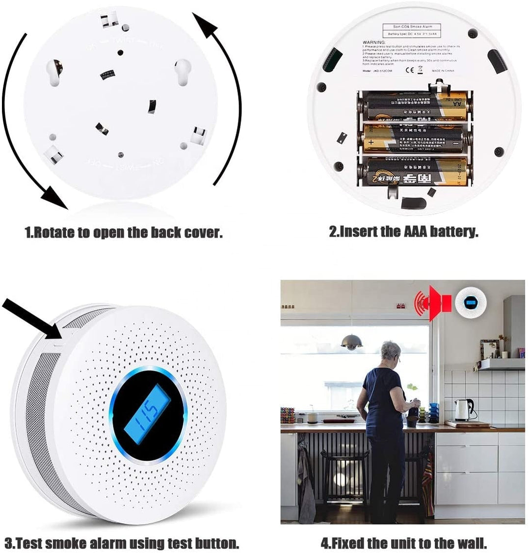 Lisslune | CombiSafe Smoke and Carbon Monoxide Detector with Long Life Battery