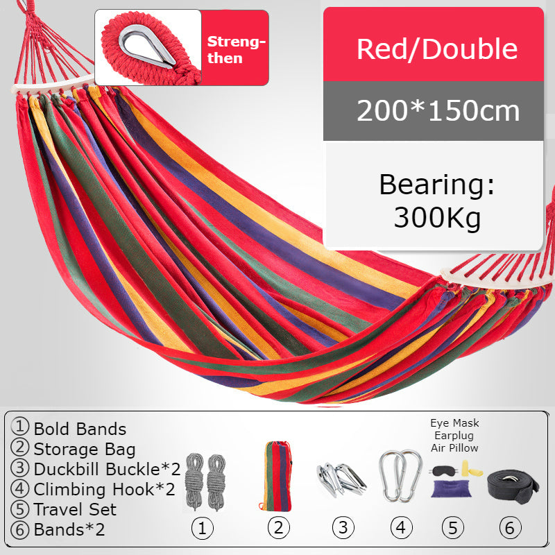 Lisslune | Thickened Single/Double Hammock, More Breathable, Safer and More Comfortable, For Camping, Dormitory & Leisure