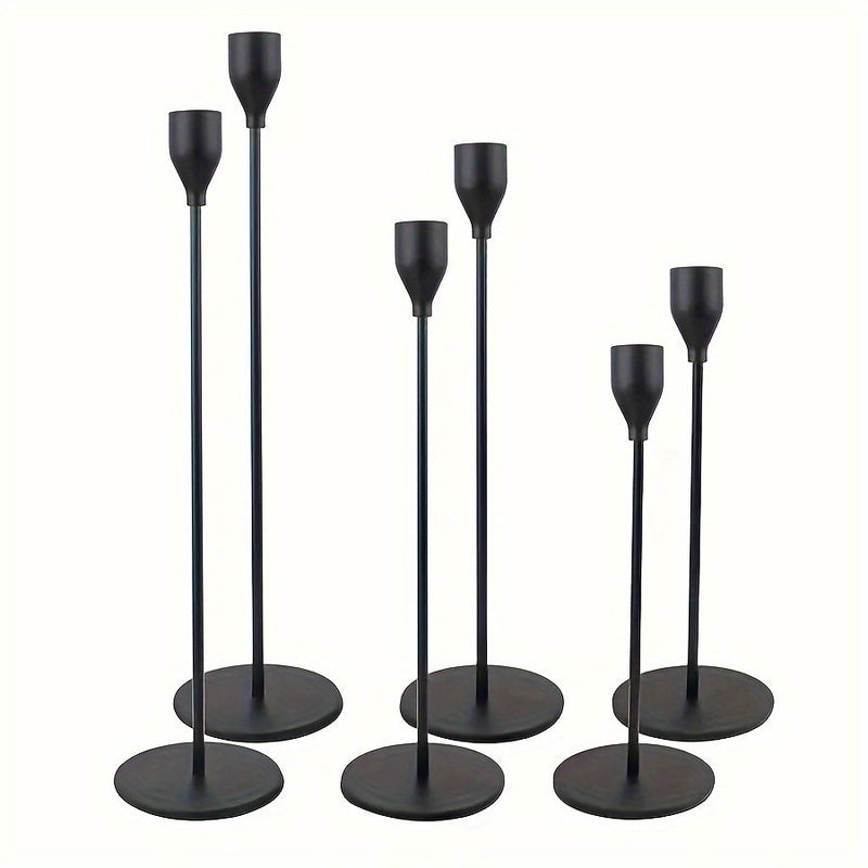 Lisslune | MajesticFlicker – Sophisticated Black and Gold Candelabra Set for Elegant Events