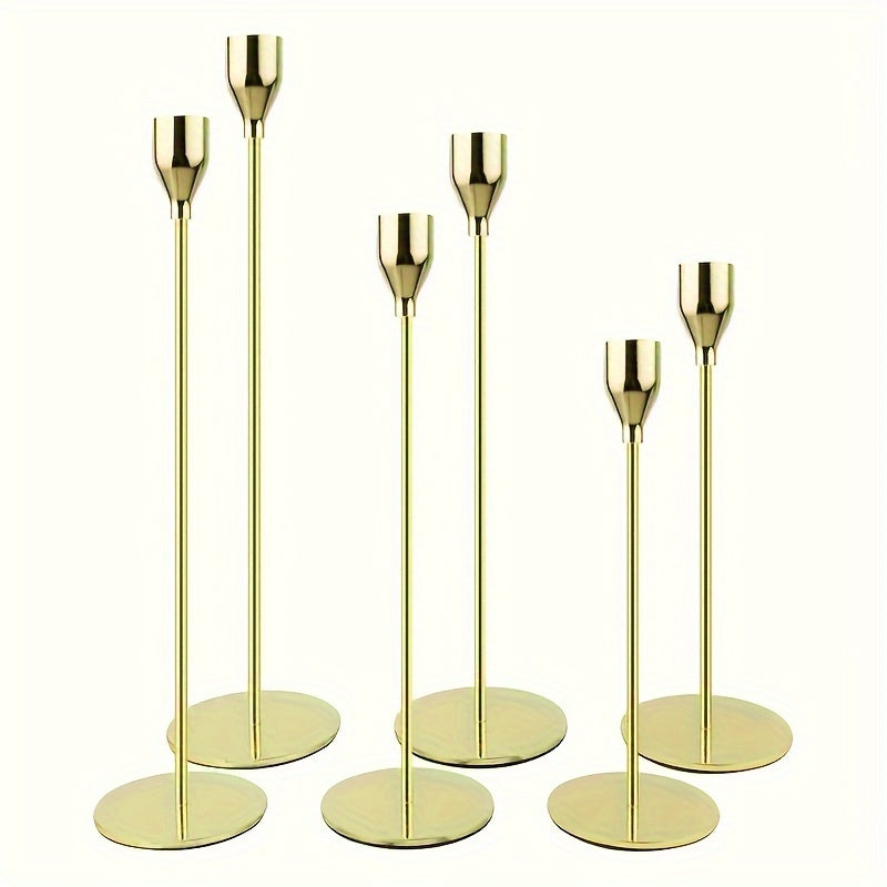 Lisslune | MajesticFlicker – Sophisticated Black and Gold Candelabra Set for Elegant Events