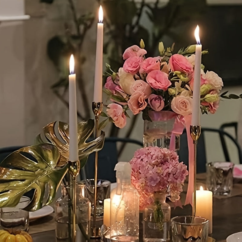 Lisslune | MajesticFlicker – Sophisticated Black and Gold Candelabra Set for Elegant Events
