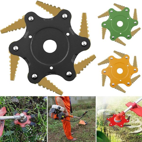 Lisslune | 6 Blades Lawn Mower Blade Metal Brush Cutter Blades Trimmer Blade