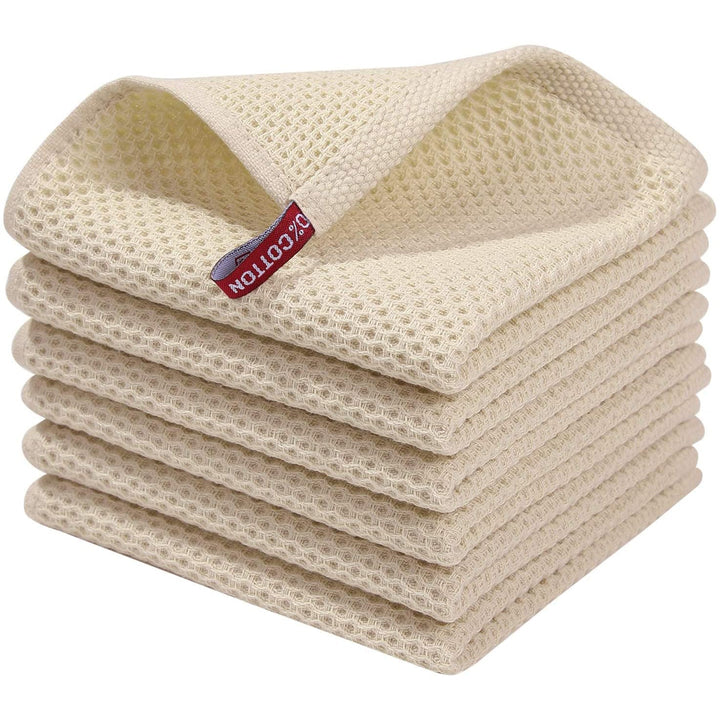 Lisslune | 6-Pack: Cotton Waffle Woven Kitchen Towel