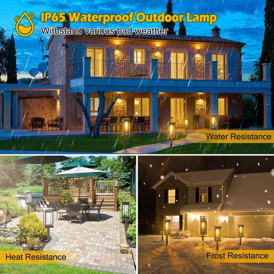 Lisslune | 6-Pack: Solar-powered garden lighting IP65 waterproof automatic on off