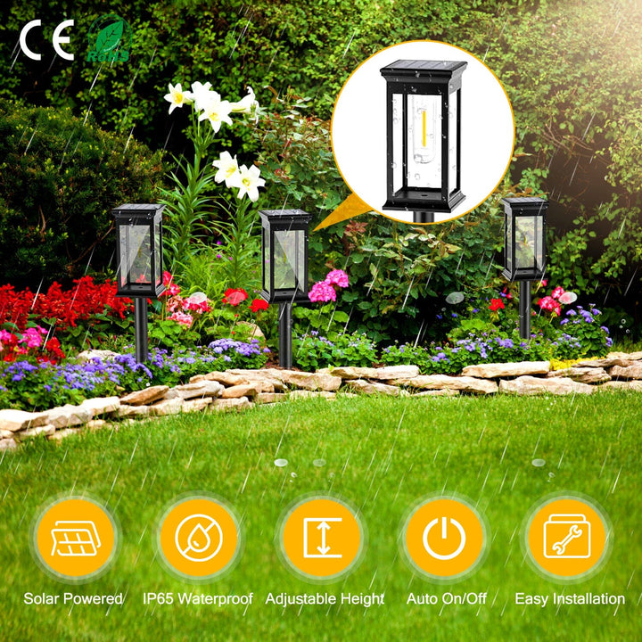 Lisslune | 6-Pack: Solar-powered garden lighting IP65 waterproof automatic on off