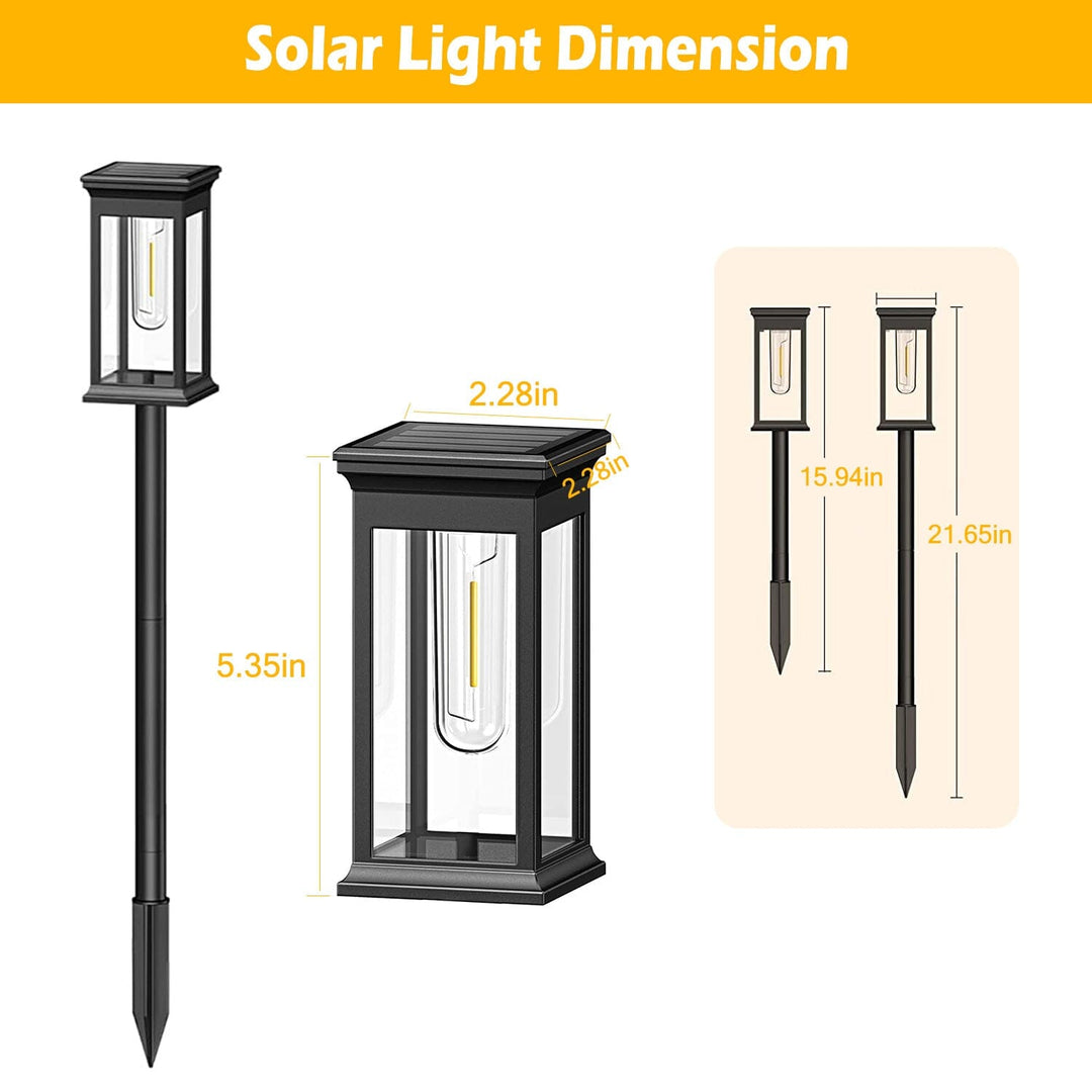 Lisslune | 6-Pack: Solar-powered garden lighting IP65 waterproof automatic on off