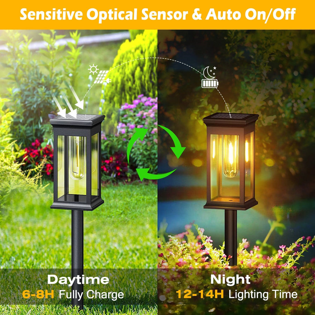 Lisslune | 6-Pack: Solar-powered garden lighting IP65 waterproof automatic on off