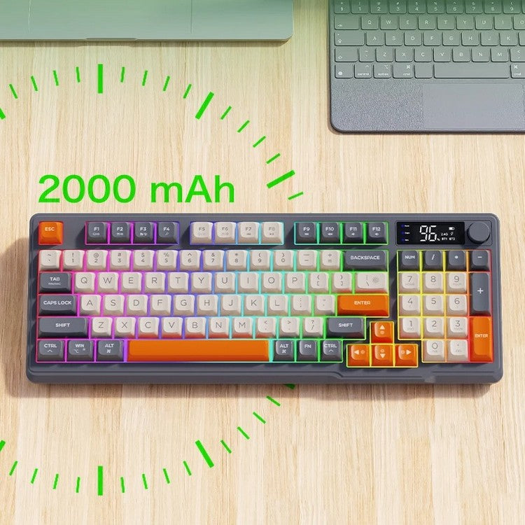 Lisslune | Silent Mechanical Keyboard - Cool Gaming Wireless Design with Display