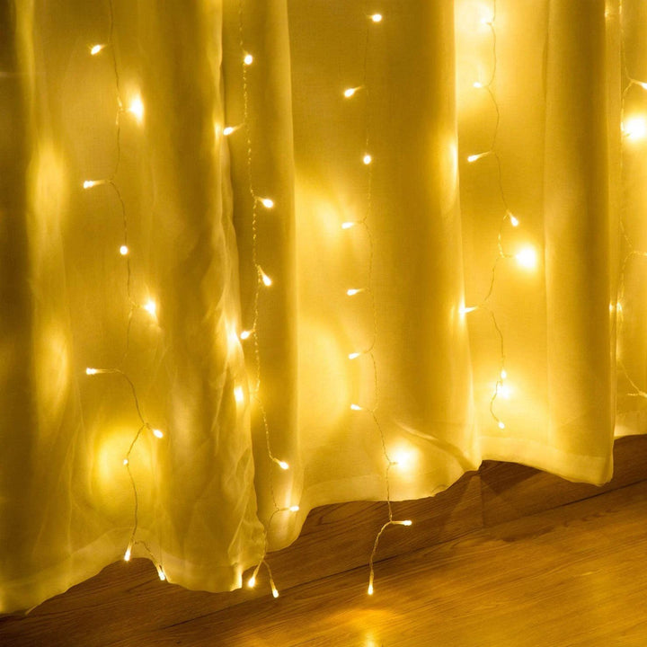 Lisslune | 600 LED 9.8 x 19.6 FT. LED curtain lights with 8 light modes and memory function