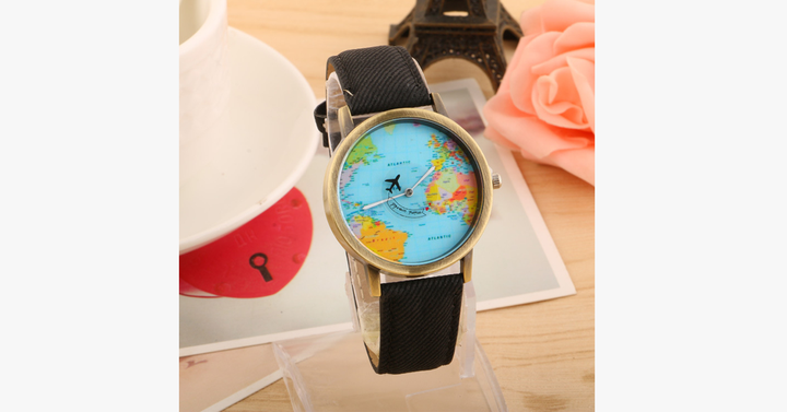 Lisslune | Unisex Watch Unique Design World Map Quartz Watch
