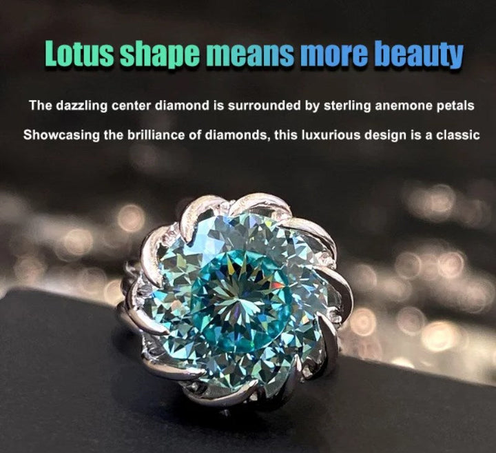 Skorter | 6 Carat Paraiba Blue-green Lotus Diamond Ring