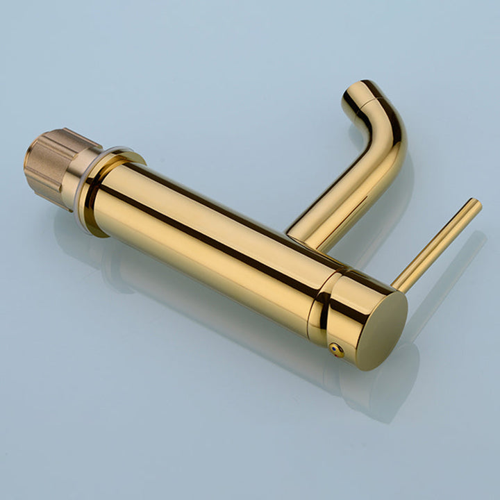 Lisslune | Modern 1-Hand Basin Faucet Gold Brushed Sink Faucet Brass