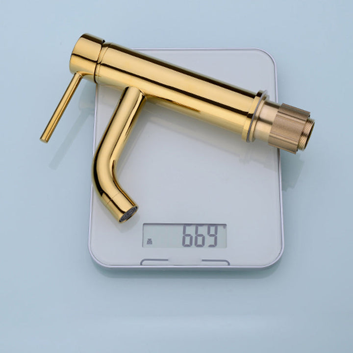 Lisslune | Modern 1-Hand Basin Faucet Geb brushed Gold Vanity Faucet Brass