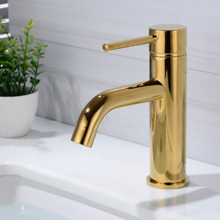 Lisslune | Modern 1-Hand Basin Faucet Geb brushed Gold Vanity Faucet Brass