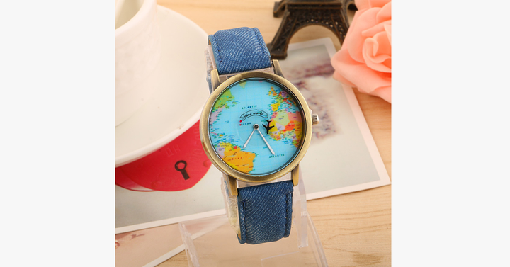 Lisslune | Unisex Watch Unique Design World Map Quartz Watch