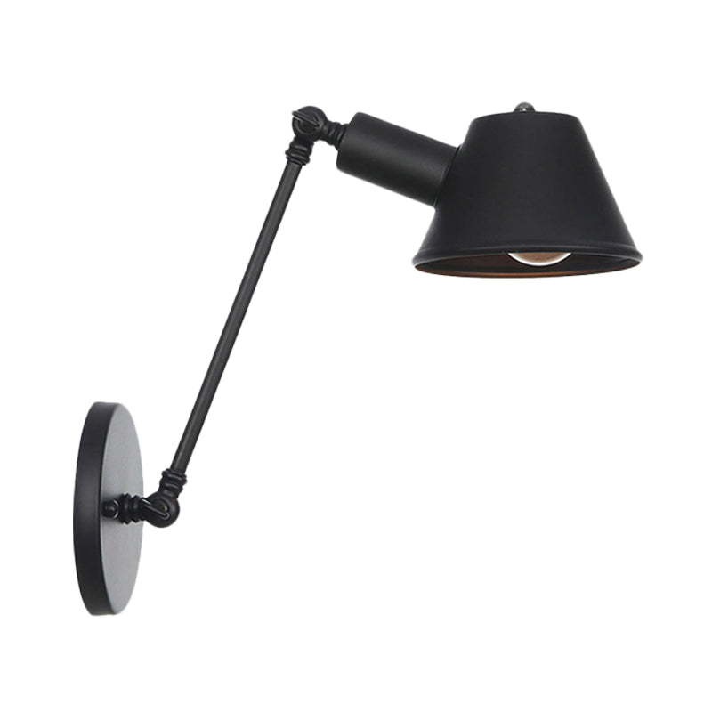 Skørter | Black 1-Bulb Wall Lamp Wall Sconce Farmhouse Iron Bell Wall Mount Light with 8"/12" Long Swing Arm