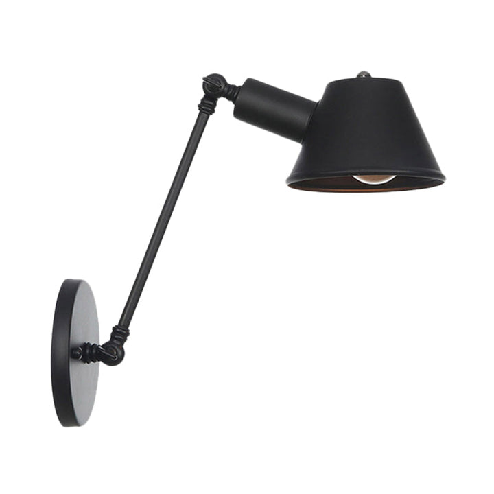 Skørter | Black 1-Bulb Wall Lamp Wall Sconce Farmhouse Iron Bell Wall Mount Light with 8"/12" Long Swing Arm