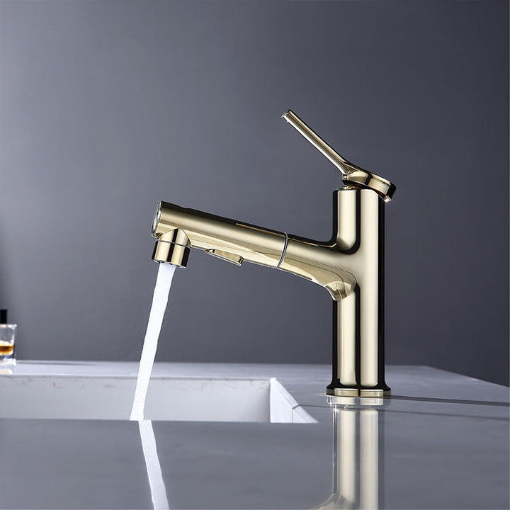 Lisslune | Contemporary Single Handle Faucet Pull Out Kitchen Faucet with Lever Handle