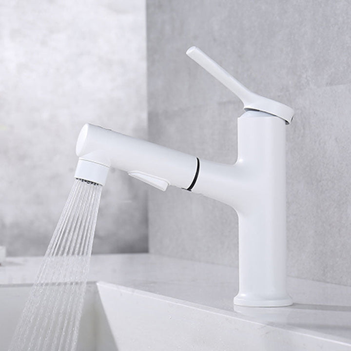 Lisslune | Contemporary Single Handle Faucet Pull Out Kitchen Faucet with Lever Handle