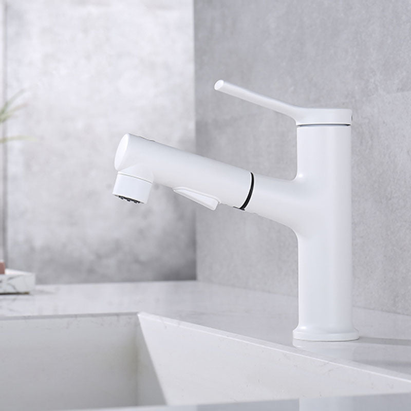 Lisslune | Contemporary Single Handle Faucet Retractable Sink Faucet with Lever Handle