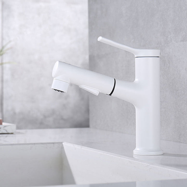Lisslune | Contemporary Single Handle Faucet Retractable Sink Faucet with Lever Handle