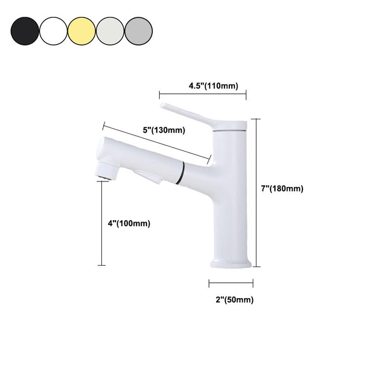 Lisslune | Contemporary Single Handle Faucet Retractable Sink Faucet with Lever Handle