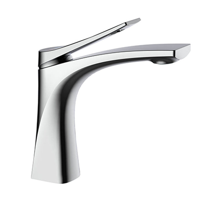 Lisslune | Modern Vessel Faucet Brass Lever Handles Low Arc with Water Hose Bathroom Vessel Faucet