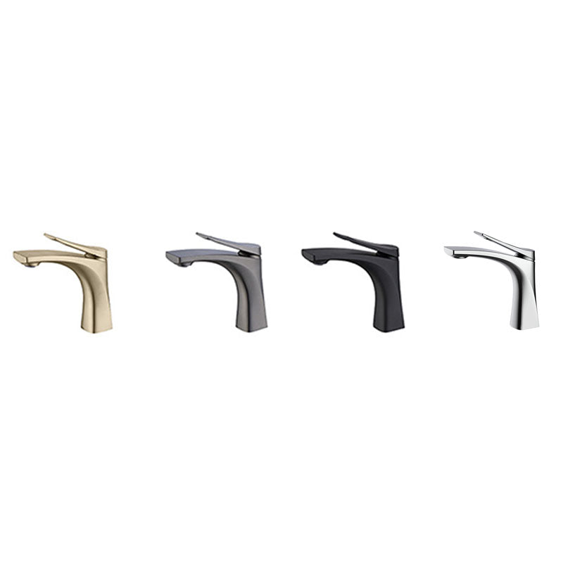 Lisslune | Modern Vessel Faucet Brass Lever Handles Low Arc with Water Hose Bathroom Vessel Faucet