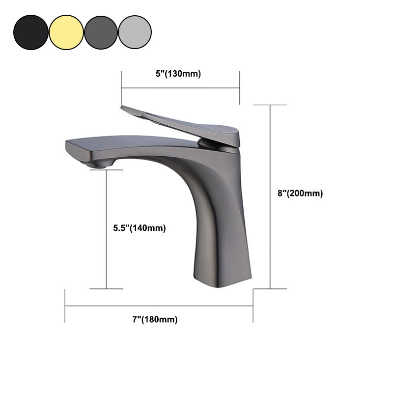 Lisslune | Modern Vessel Faucet Brass Lever Handles Low Arc with Water Hose Bathroom Vessel Faucet