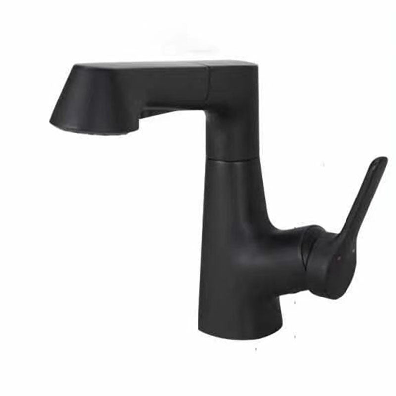 Lisslune | Modern Sink Faucet Lever Handle Copper Low Arc Pull-down Sink Faucet