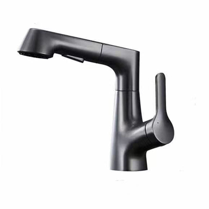Lisslune | Modern Sink Faucet Lever Handle Copper Low Arc Pull-down Sink Faucet