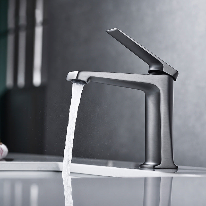 Lisslune | Modern Basin Mixer Lever Handle Copper Low Arc Basin Mixer