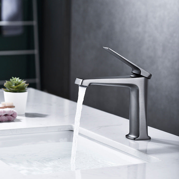 Lisslune | Modern Basin Mixer Lever Handle Copper Low Arc Basin Mixer
