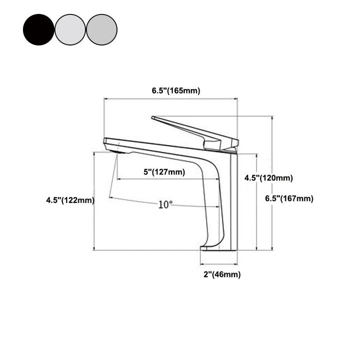 Lisslune | Modern Basin Mixer Lever Handle Copper Low Arc Basin Mixer