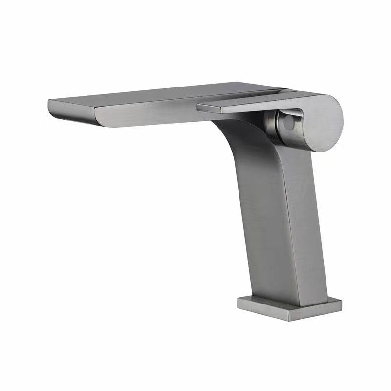 Lisslune | Modern Faucet Brass Lever Waterfall Spout Sink Faucet