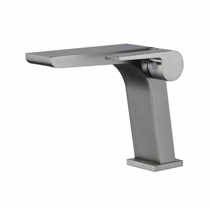 Lisslune | Modern Faucet Brass Lever Waterfall Spout Sink Faucet