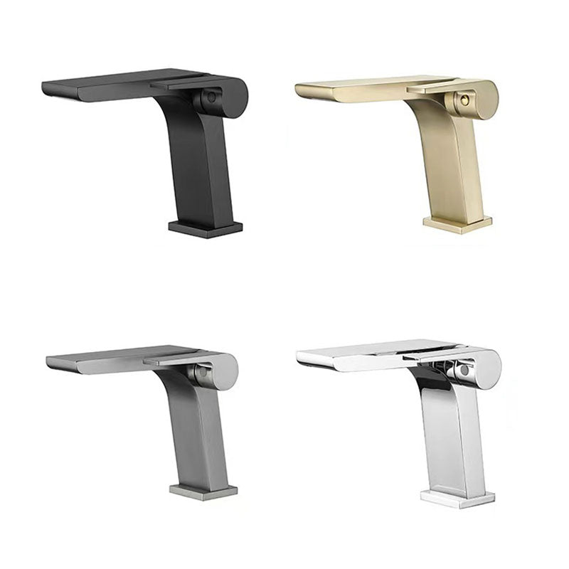 Lisslune | Modern Faucet Brass Lever Waterfall Spout Sink Faucet