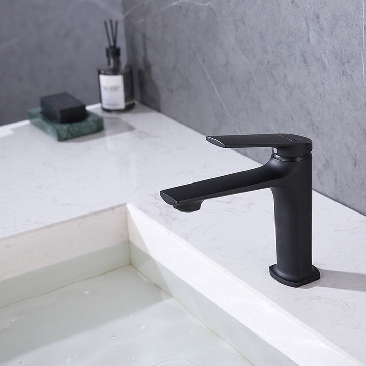 Lisslune | Modern Container Faucet Brass Lever Handles Low Arc Sink Bathroom Faucet