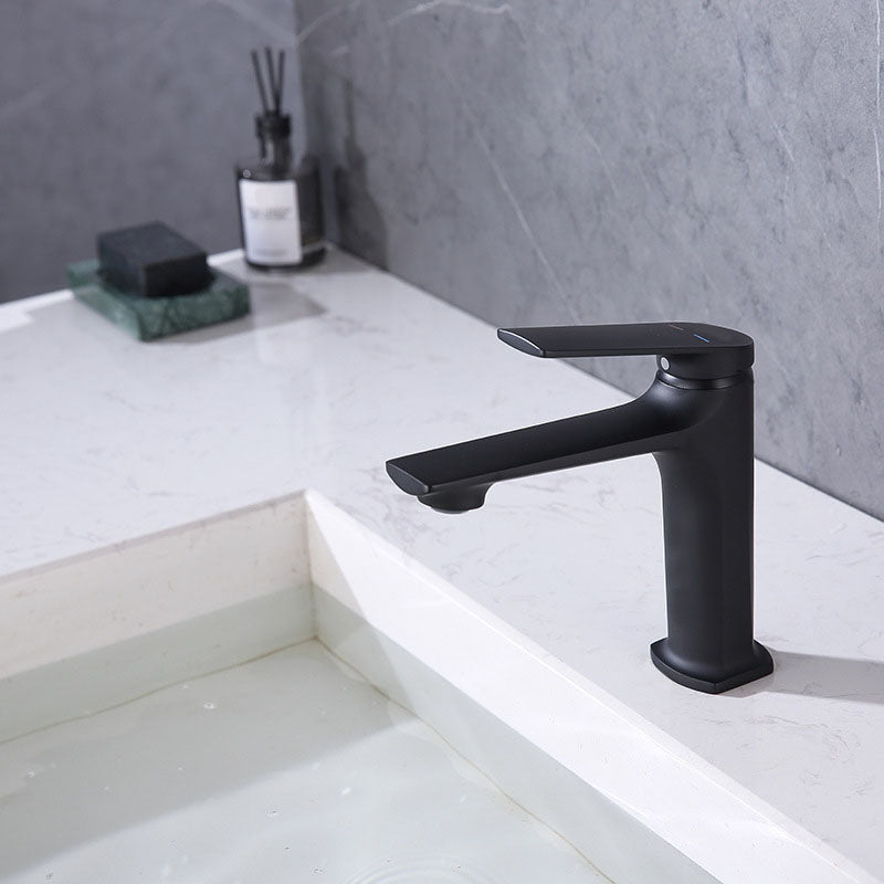 Lisslune | Modern faucet brass lever handles low arc sink bathroom faucet