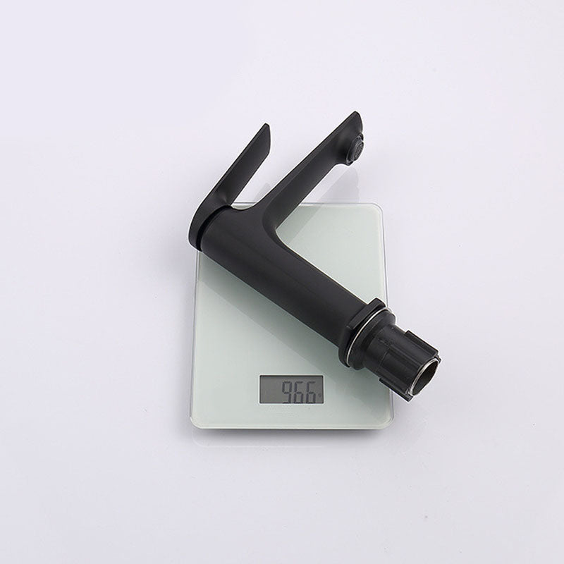 Lisslune | Modern faucet brass lever handles low arc sink bathroom faucet