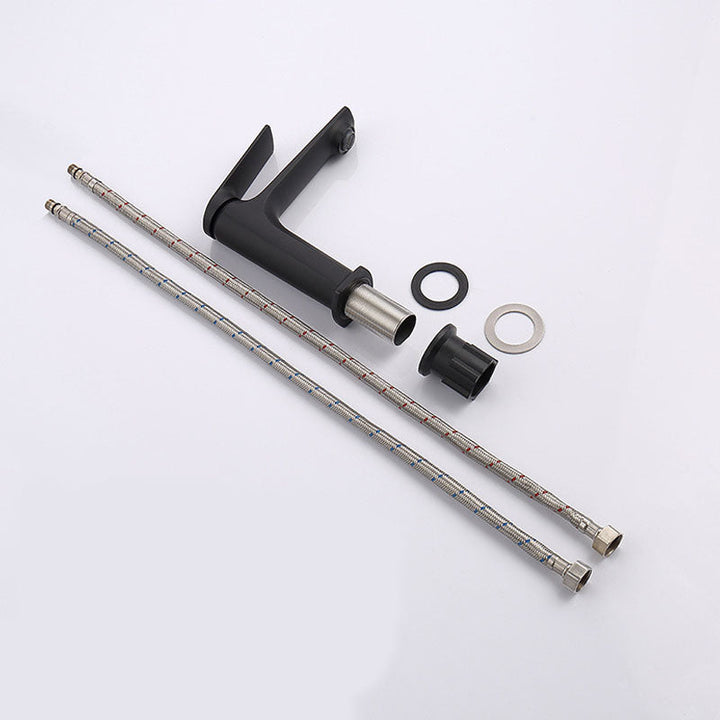Lisslune | Modern Container Faucet Brass Lever Handles Low Arc Sink Bathroom Faucet